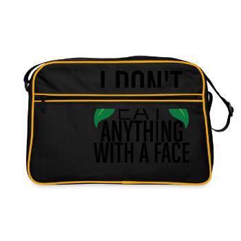 Veganer Vegetarier Tierschutz Geschenkidee - Retro Tasche - Schwarz/Gold - Vorne