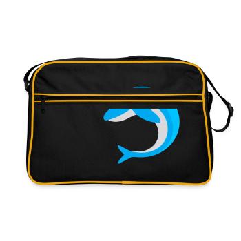 dauphin bleu - Sac Retro - noir/or - Devant