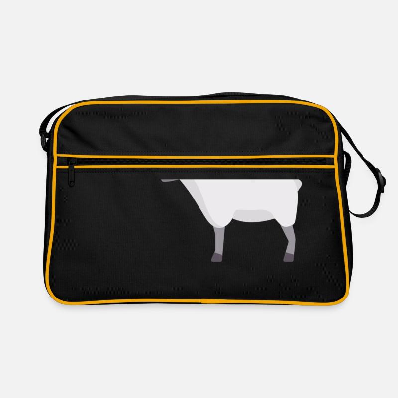 weißes Wolken-Schaf Retro Tasche