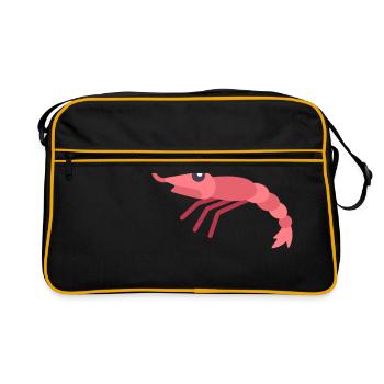 crevettes roses rouges - Sac Retro - noir/or - Devant