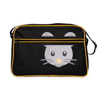 souris grise douce - Sac Retro - noir/or - Devant