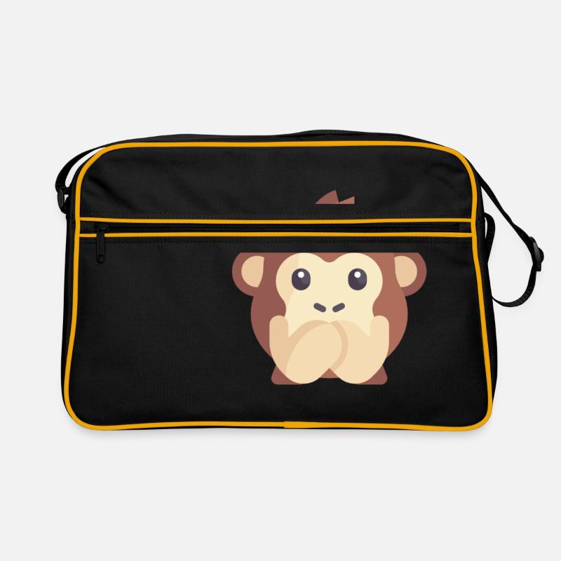 süßes Affen Emoticon Retro Tasche