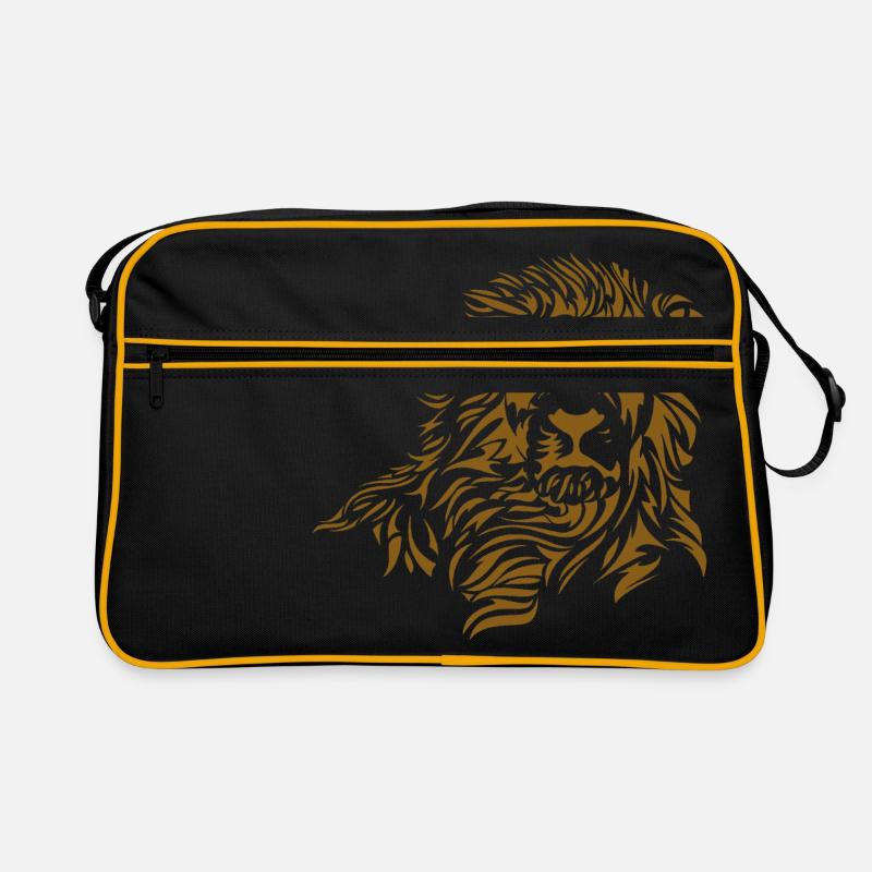 Zeichnung Löwe Retro Tasche