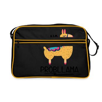 dictons drôles Lama - Sac Retro - noir/or - Devant