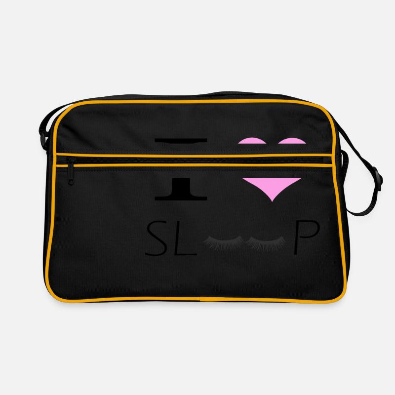 I love too sleep! gift idea - Retro Bag - black/gold