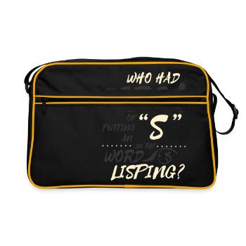 Lisp language linguistics Logoädie therapist joke - Retro Bag - black/gold - Front