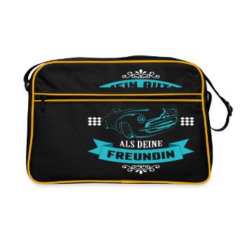 MY CAR SWALLOWS LESS THAN YOUR FRIENDS - Retro Bag - black/gold - Front