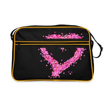 Coeur rose - Sac Retro - noir/or - Devant