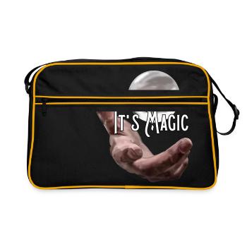 Hand with ball, magic, magic - Retro Bag - black/gold - Front