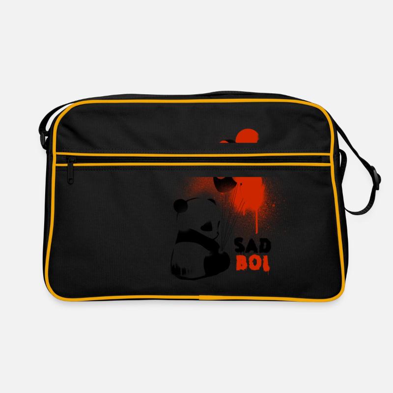 Sad Boi Panda mit Luftballons Graffiti Retro Tasche