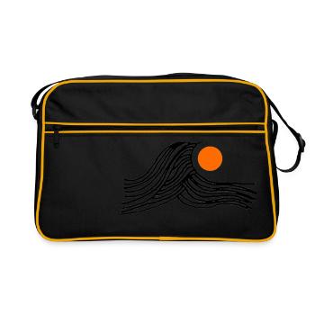 Vague avec le soleil - Sac Retro - noir/or - Devant