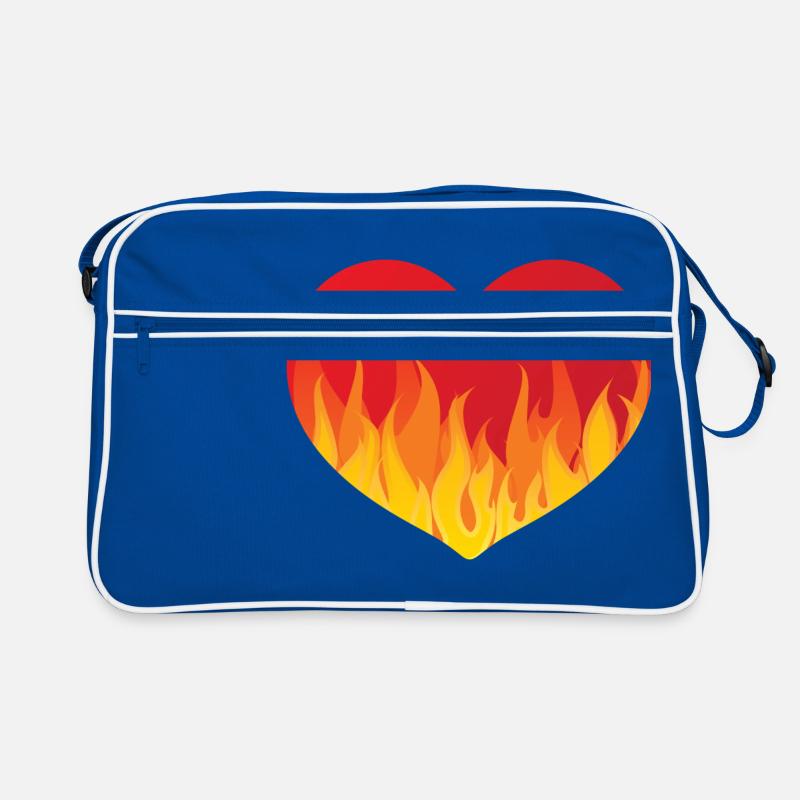 Heart with fire de Retro Tasche