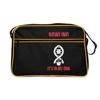 Bowling DNA bowler bowler gift - Sac Retro - noir/or - Devant