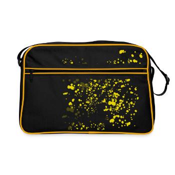 Jaune éclaboussures de couleur - Sac Retro - noir/or - Devant