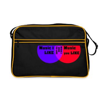 Musique que j'aime, la musique que vous aimez - Sac Retro - noir/or - Devant