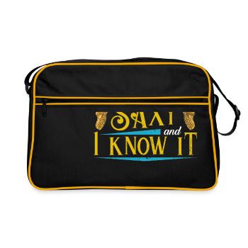Funny saxophonist saxophonist gift - Retro Bag - black/gold - Front