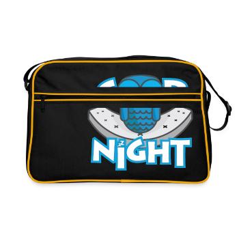 Bonne nuit hibou fermer les yeux détendu - Sac Retro - noir/or - Devant