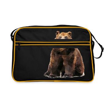 Geometric brown bear - Retro Bag - black/gold - Front