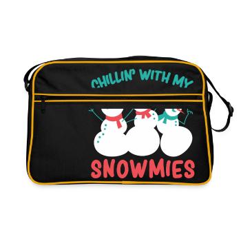 Weihnachten Mit meinen Freunden abhängen chillen - Retro Tasche - Schwarz/Gold - Vorne
