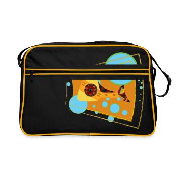 Lachs - Retro Tasche - Schwarz/Gold - Vorne