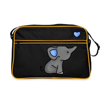 Bébé éléphant - Sac Retro - noir/or - Devant