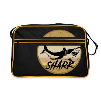 Haie Geschenk Haikopf Hailiebe Tauchen - Retro Tasche - Schwarz/Gold - Vorne