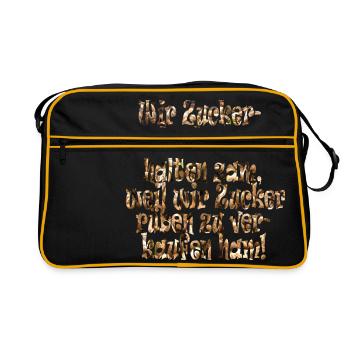 A slogan for farmers who grow sugar beet - Retro Bag - black/gold - Front