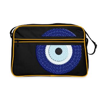 NAZAR BONCUK - BLAUES AUGE SCHUTZ - Retro Tasche - Schwarz/Gold - Vorne