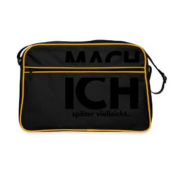 I'll do it later, maybe - Retro Bag - black/gold - Front