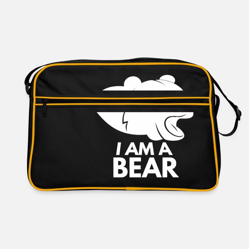Bären ich bin ein Bär - Retro Tasche - Schwarz/Gold