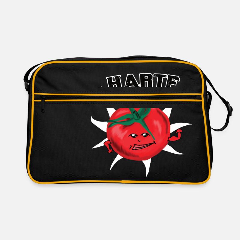hard tomato l tomato ketchup vegetable vegetarian - Retro Bag - black/gold