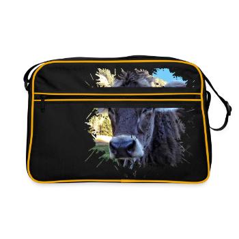 No calves but no cow yet - Retro Bag - black/gold - Front