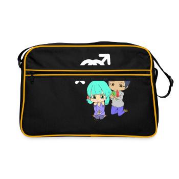 MANGA COUPLE COUPLE LOVE CUTE DRAWN ANIME - Retro Bag - black/gold - Front