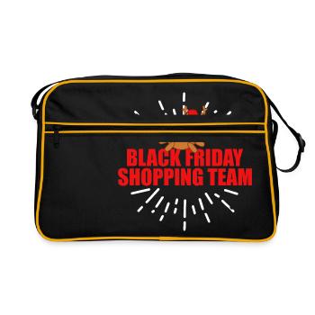 Noël Black Friday Shopping Team - Cadeau - Sac Retro - noir/or - Devant