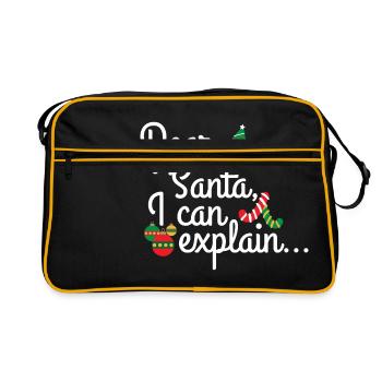 Noël Dear Santa I can explain idée cadeau - Sac Retro - noir/or - Devant