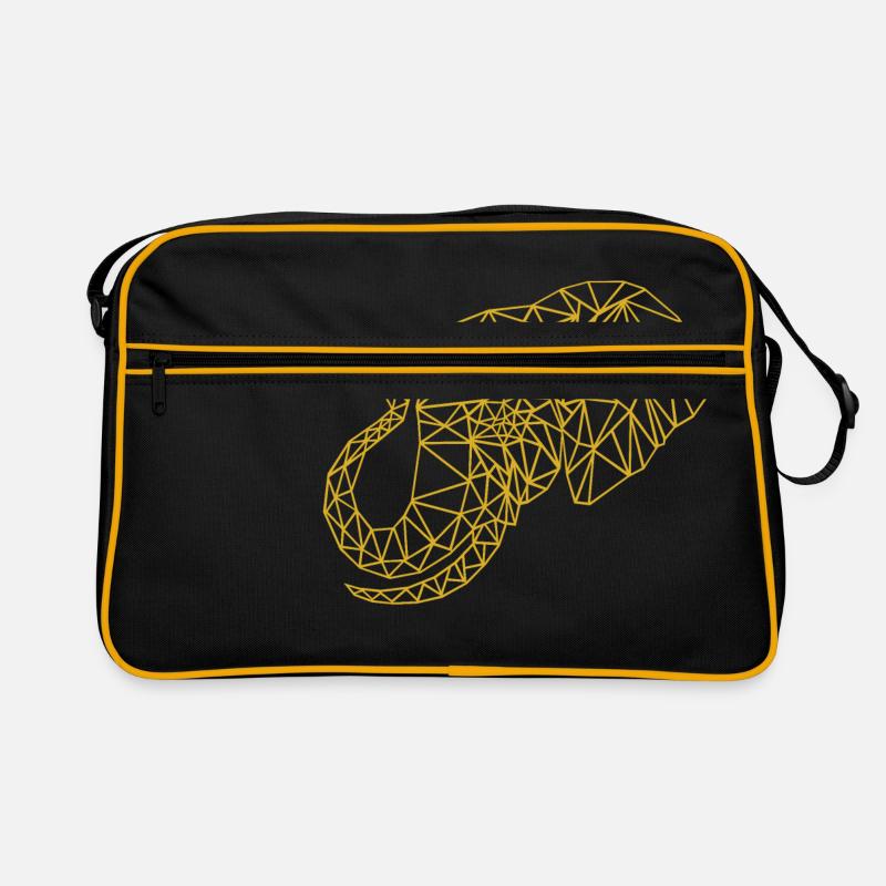 Low Poly Art Eléphant Or - Idée cadeau Sac Retro