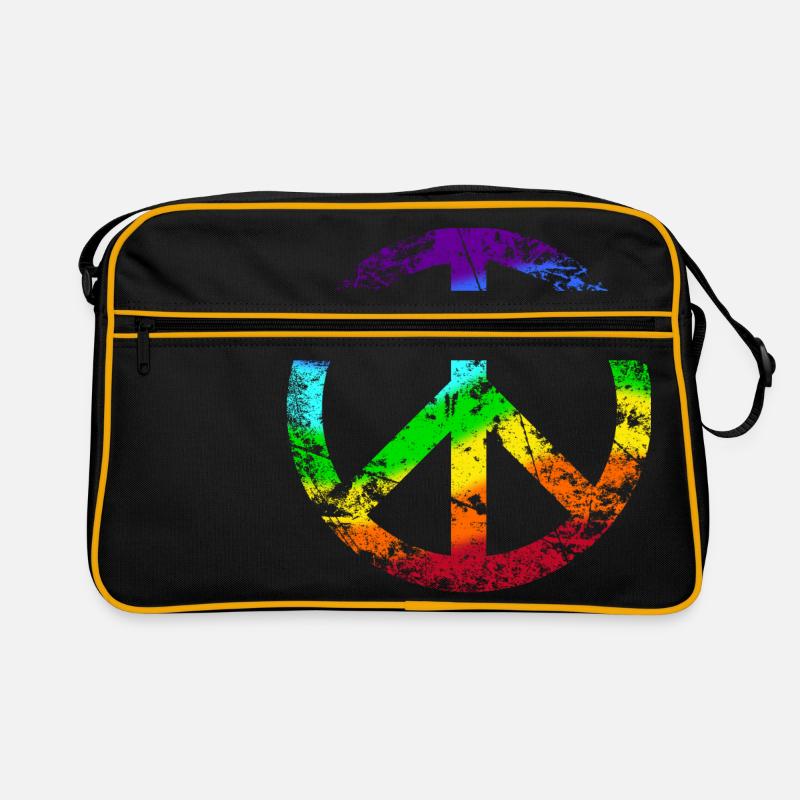Peace-Zeichen Regenbogen Toleranz Frieden Graffiti Retro Tasche