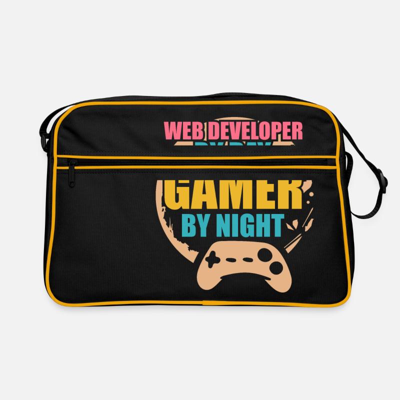 Developer Web Developer By Day Gamer By Night - Retro Bag - black/gold