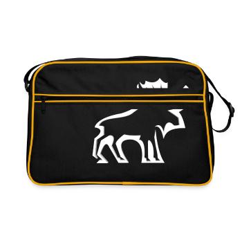 Elch - Retro Tasche - Schwarz/Gold - Vorne
