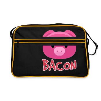 Bacon pig - Retro Bag - black/gold - Front