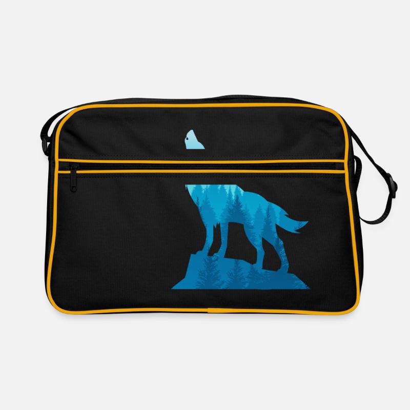 Wolf Double Exposure Forest Retro Bag