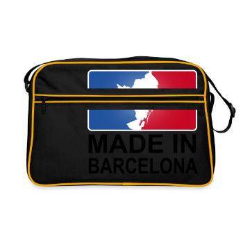 sportliches Logo Made in Barcelona - Retro Tasche - Schwarz/Gold - Vorne