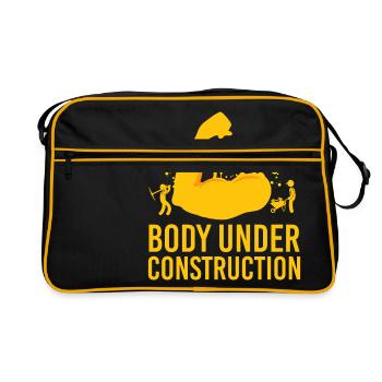 Bodybuilder Body Under Construction - Idée cadeau - Sac Retro - noir/or - Devant