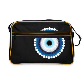 NAZAR BONCUK - BLUE EYE Points de symbole de protection - Sac Retro - noir/or - Devant