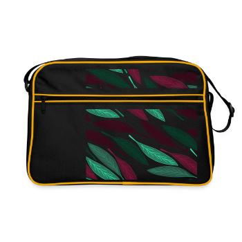 autumn Falling Leaves - Retro Bag - black/gold - Front