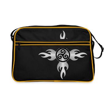 breizh bretagne triskel - Sac Retro - noir/or - Devant