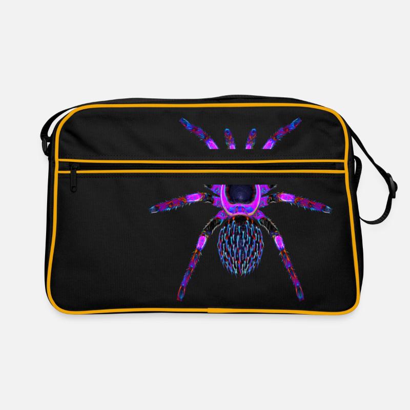 Lila Spinne Retro Tasche