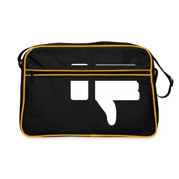Je n'aime pas l'icône des médias sociaux (pouce en bas) - Sac Retro - noir/or - Devant