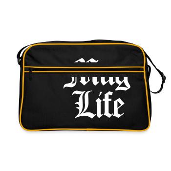 Mug Life (Pun) blanc - Sac Retro - noir/or - Devant