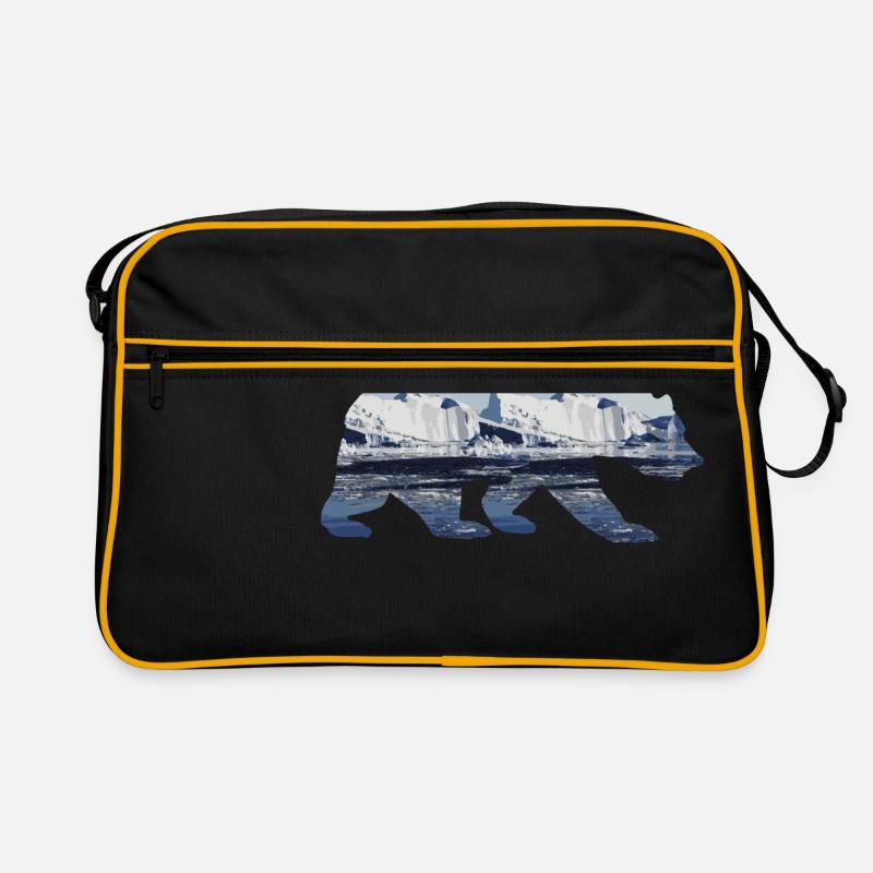 Doppelbelichtung Tiere - Eisbär Eisberg - Geschenk Retro Tasche